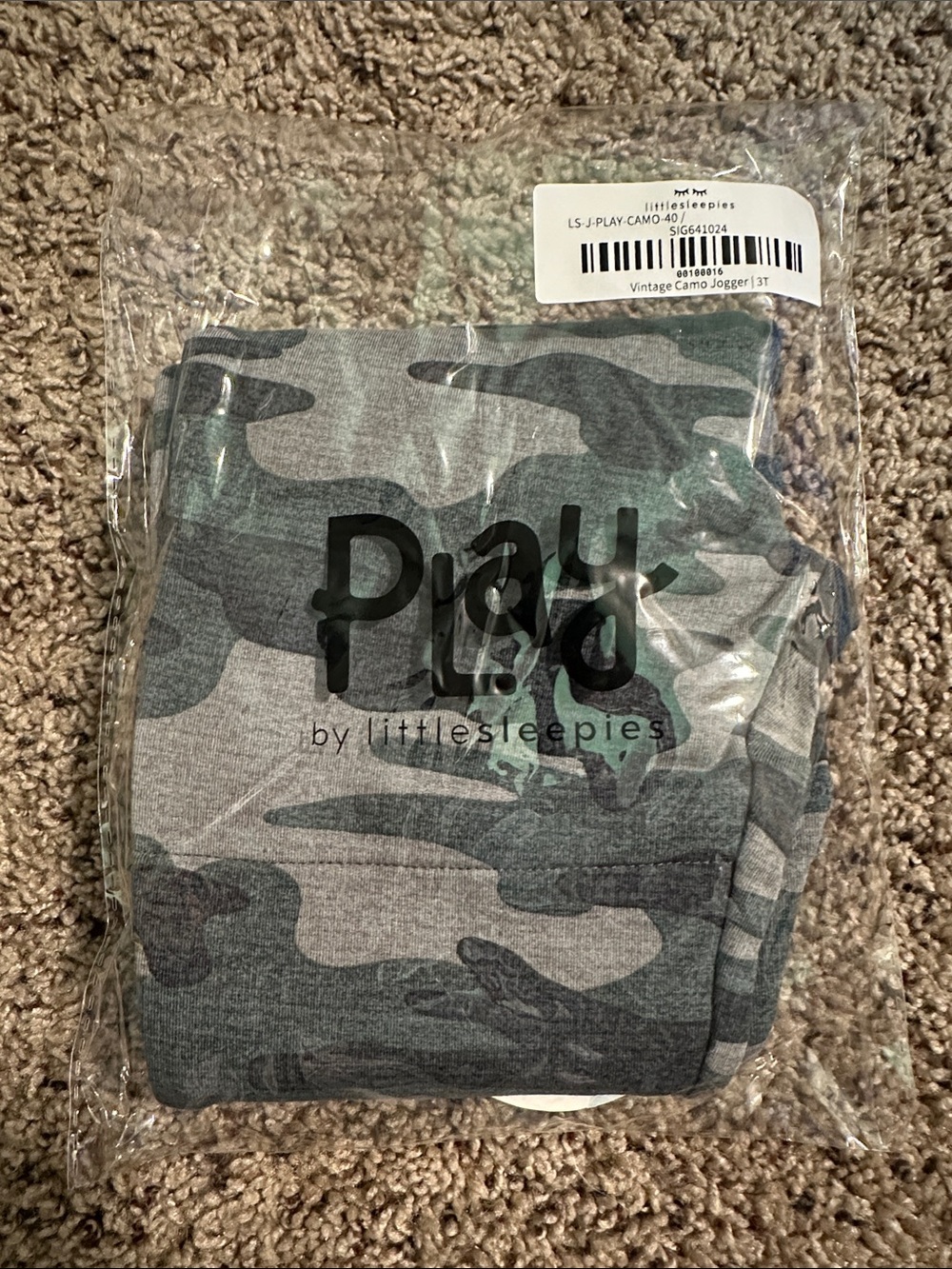 NWT Little Sleepies Play Line vintage camo jogger 3T